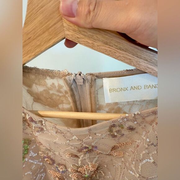 NWOT BRONX AND BANCO Violet Mini Dress in Gold Sequin, size S - Picture 8 of 14